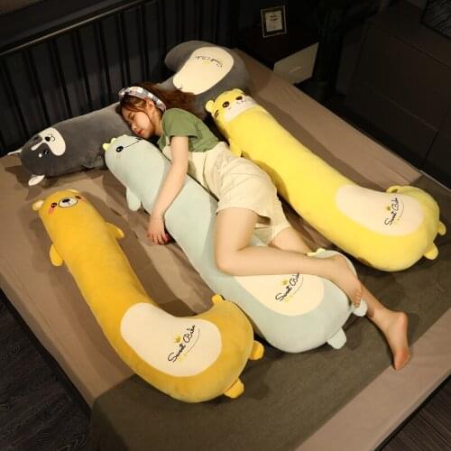 Cartoon Animal Dinosaur Pig Bunny Teddy Bear Husky Duck Plush Toys Stuffed Soft Long Sleep Pillow Doll Cushion Kids Girls Gift