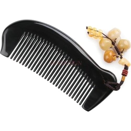 Genuine Pure Natural Horn Comb Anti-hair Loss Authentic Hair Massage Scalp Anti-static Small Long Home Hairdressing Supplies