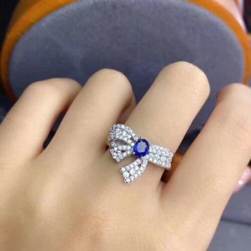 Natural And Real Sapphire Rings 925 Sterling Silver Fine Jewelry Engagement Best Gift