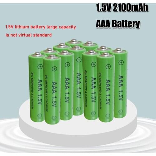 New AAA Rechargeable Battery 1.5V 2100mah Alkaline Batteries for Remote Control Electronic toys LED light Shaver Radio