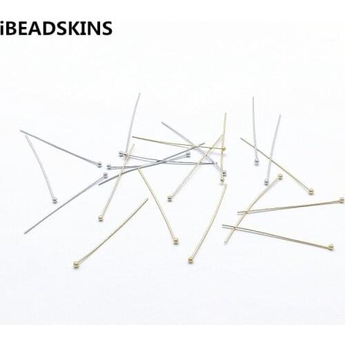 New arrival! 40x2mm 300pcs Real gold-plated Ball needles/Pins for Hand Made Earrings DIY parts,Jewelry Findings & Components