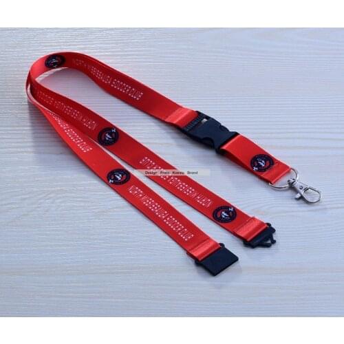 Wholesale Custom logo Safety Breakaway lanyards buckle redcolor Printed business Neck /sports club Lanyard Key Strap