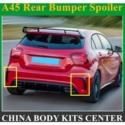 Suitable for A45 rear spoiler bumper aero wings A180 A200 A220 A250 W176 SPORT A1768858700 A1768858800 gloss black