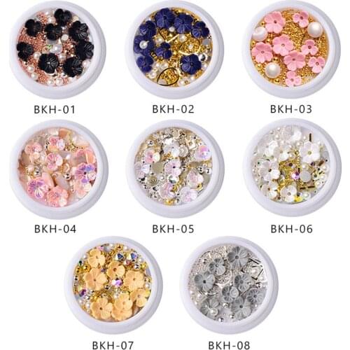 Shell Flower Bead Rhinestone Mixed 3D Nail Art Sequin DIY Manicure Jewelry Decor