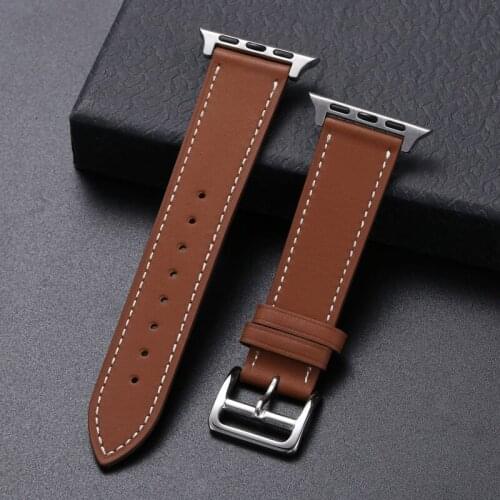 Apple Watch 6 SE 5 4 42MM 38MM 44MM 40MM strap is suitable for iWatch 6 5 4 wrist strap 100% genuine cow leather ring bracelet s