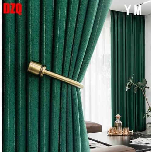 Northern European-Style Simple Modern Luxury High-End Atmosphere Shading Heat Insulation Curtains for Living Room Bedroom