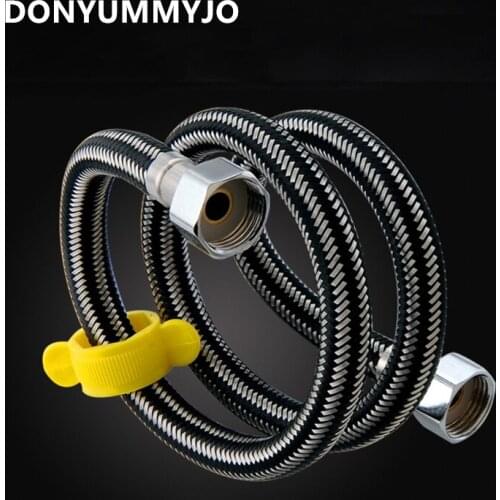 DONYUMMYJO 20pcs/pack G1/2' 40CM Stainless Steel Plumbing Hoses Double Buckle Bathroom Toilet Water Heater Inlet Pipe