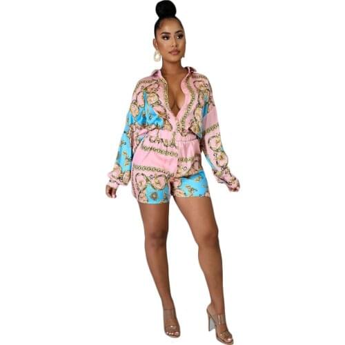 Women New Suit 2021 Summer Bowknot Shirt Retro Shirt High Waist Elastic Shorts Casual Loose Party Beach Temperament All match