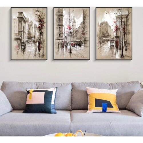 Nordic Canvas Painting Posters And Prints Paris Tower Street Landscape Wall Pictures For Living Room Decor Drop Shipping