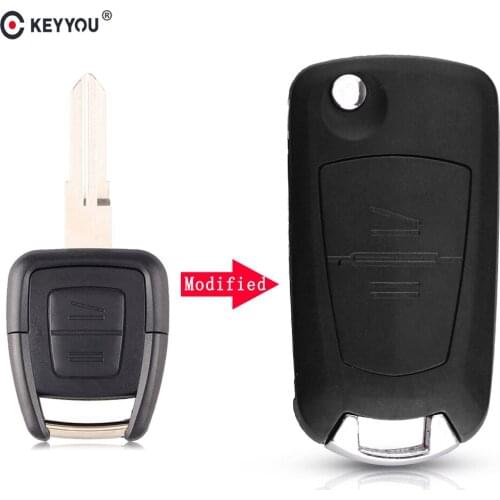 KEYYOU 2 Button Flip folding Remote Key Fob Car Switchblade Key Shell Case for Vauxhall opel Astra Zafira Vectra YM28 Blade