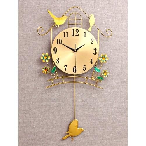 Luminous Fashion Wall Clock Bird Creative Silent Geometric Wall Clock For Kids Rooms Orologi Da Parete Household Products EB5WC