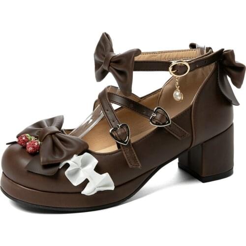 Japanese Lolita Shoes Mary Jane Pu Leather JK-Uniform Kawai Girl Student Sweet Round Toe Waterproof Platform Shoes Anime Cosplay