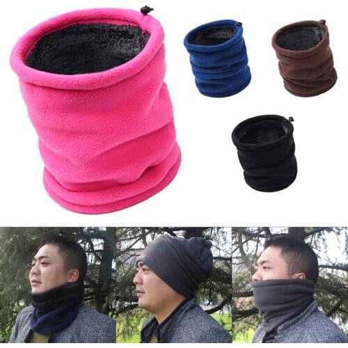 Outdoor Multifunctional Scarf Thermal Double Layers Polar Fleece Winter Warm Fleece Snood Neck Warmer Ski Hat