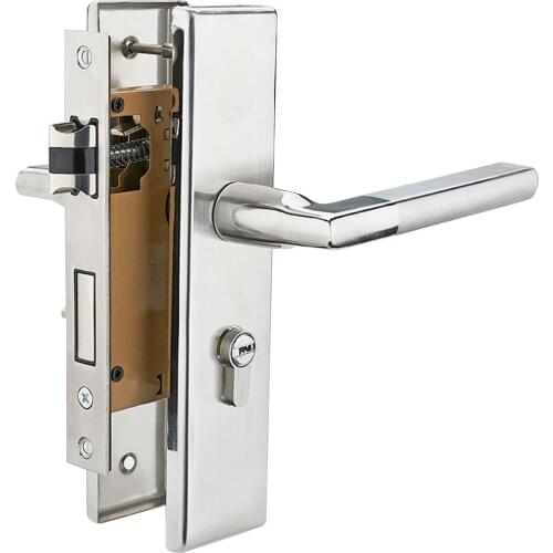 Indoor Door Lock Stainless Steel Front Back Lever Door Lock Anti-Rust Anti-Corrosion With Keys