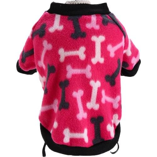Winter Warm Bone Printed Pet Clothes for Small Dogs Cats Soft Fleece Cat Dog Coat Jacket Puppy Clothing Outfits For Chihuahua