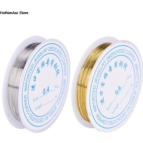 0.2/0.3/0.4/0.5/0.6/0.8/1mm 1 Roll Alloy Cord Newy Goldrn Craft Beads Rope Copper Wires Beading Wire Jewelry Making