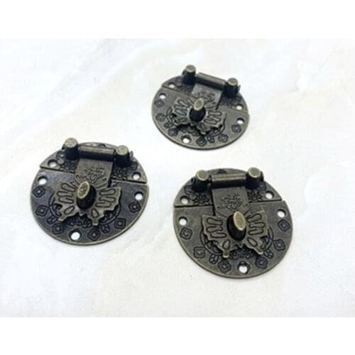 1Pcs Antique Bronze Furniture Hardware Box Latch Hasp Locks Toggle Buckle Decorative Cabinet Hinges for Jewelry Wooden Box