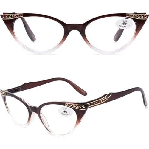 195124 Woman View Glasses Blue Light Blocking Glasses Big Size Cat Eye Reading Glasses