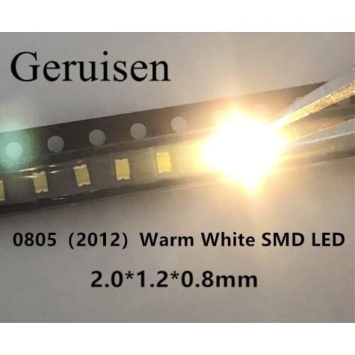 200 PCS 0805 SMD LED Warm white ledS 2800-3200K LED Light Diode Water Clear DIY Super Bright