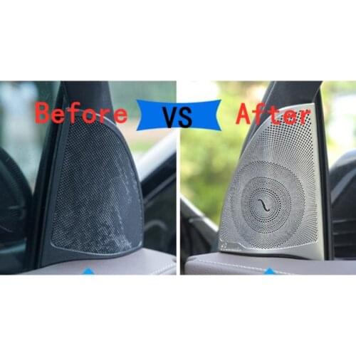 200pcs Auto Stainless Steel Accessory Car Audio Loudspeaker Cover Speakers Stickers For Mercedes Benz GLC GLC300 GLC200 GLC260