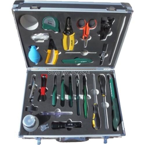 25 in 1 High Quality Fiber Optic FTTH Tool Kit with Piler ,Fiber Optic Stripper ,Cable stripper ,Screwdrivers