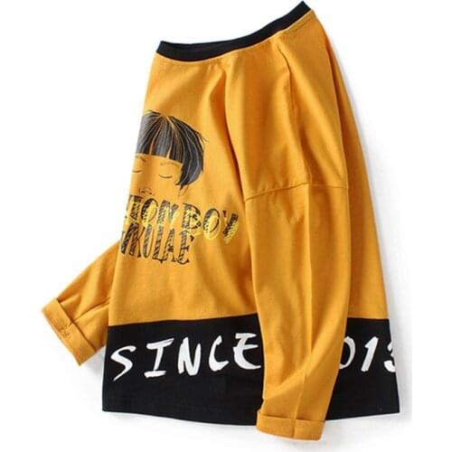 4-13years old boys girls pure cotton bottoming shirt cartoon printing spring autumn sweatshirt top Korean quality child clothing