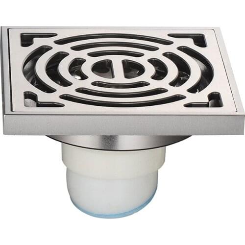 4 inch Square Floor Drain Strainer Cover Grate Waste Drains Antique Brass Shower Floor Drain Bathroom Deodorant Drain