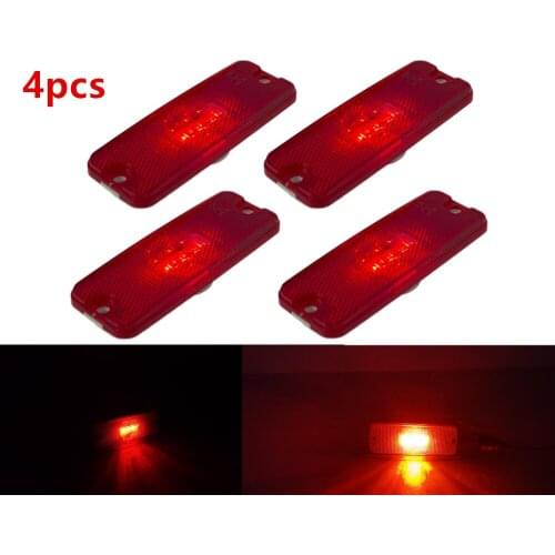 4x 12v 24v 4'' LED Car Reflector lights Car side Markers Light Truck reflector lights Trailer side markers lamp lorry Lamp