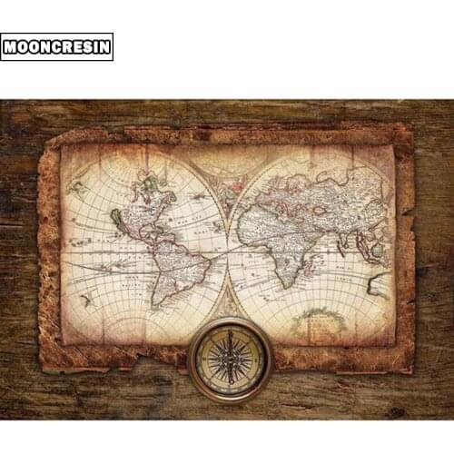 Diy 5D Diamond Embroidery World Map Diamond Painting Cross Stitch Square Drill Crystal Mosaic Needlework Christmas Decoration