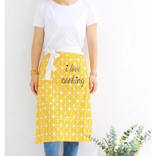 Half-length apron Baking apron Cafe chef overalls Nordic thick English cotton apron