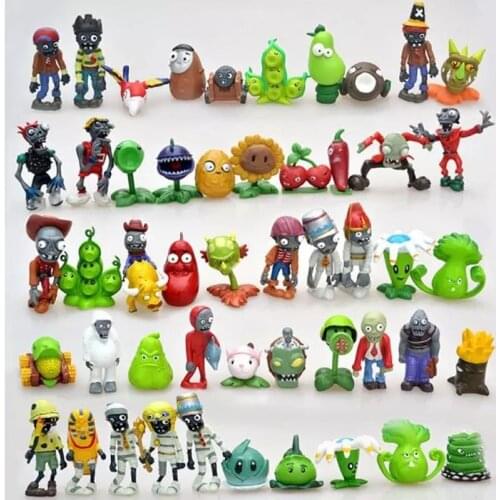 50pcs/lot 3-8cm Plants vs Zombies Figure Toys PVZ Full Set Plants Zombies PVC Action Figure Collection Model Toy Gift for Kids