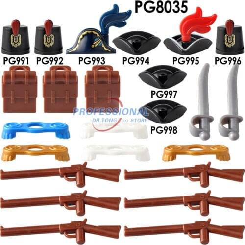 Navy Figure Single Loyal Imperial Guard Soldier Head Face Military Building Blocks Brick Caribbean Pirate Educational Toys PG991