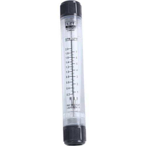 Hot 1/2" Female Thread 0.2-2.0 GPM 1-7 LPM Water Liquid Inline Flowmeter Rotameter LZT