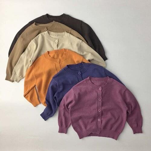 Baby Boys Girls Cardigan Autumn Cotton Sweater Top Baby Children Clothing Korean Boys Girls Knitted Cardigan Sweater Kid Clothes