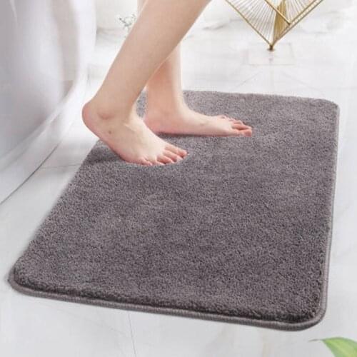 Bath Rug Cake Velvet Solid Color Floor Mat Carpet Bathroom Toilet Door Mat Absorbent Non-slip Mat Bedroom Floor Mat Floor Rug