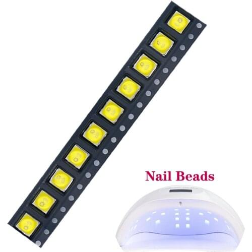 20ps a lot Nail Lamp Bead 1W UV LED SMD5054 5051 5050 UV LED Lamp 365+395NM LED Diodes For Nail SUN Machine For DIY