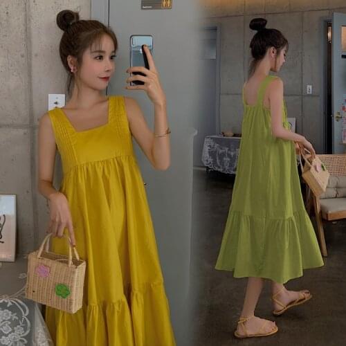 317# Summer Sleeveless Maternity Long Dress Tank Plus Size Loose Clothes for Pregnant Women High Waist Casual Pregnancy Clothing