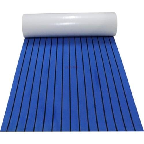 EVA 2400x1200x6mm decking sheet background customizable style laser sailing anti-skid mat imitation teak deck mat blue + black