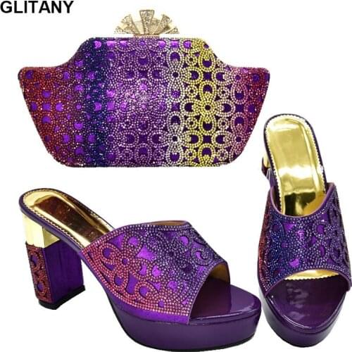 Fashion Designer Shoes and Bag Set High Quality Nigerian Shoe and Bag Set for Women Italian Shoes and Bag Set Woman Heels Women