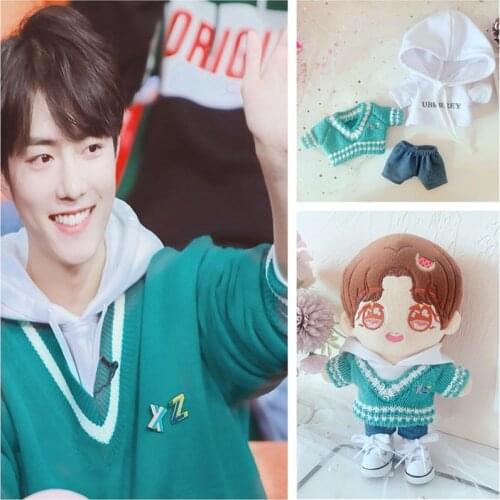 New Arrival DIY Cute Clothing Knitted Sweater hat shoes for Sean Xiao EXO Doll 20cm Handmade Dolls Clothes Doll Accessories