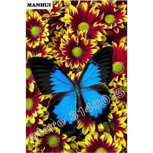 New Diy Diamond Painting Butterfly flowers Full Diamond Embroidery Diamond Embroidery Painting Home decoration ABC355