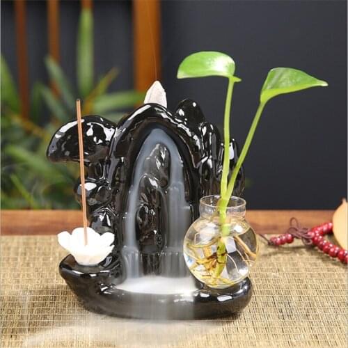Backflow Incense Burner Waterfall Ceramic Smoke Censer Handicraft Home Decor New Arrival