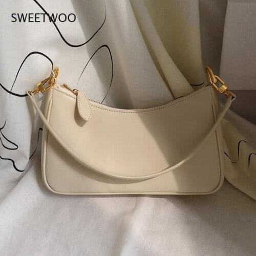 Solid Color Pu Leather Crossbody Bags 2021 Designer Chains Women Shoulde Bags Luxury White Lady Messenger Bag Purse
