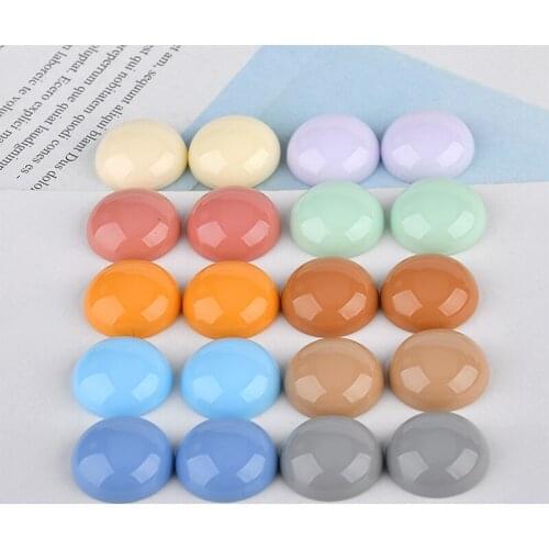 Wholesale 100pcs/lot color print 18mm geometry rounds shape resin flatback beads diy jewelry earring/garment accessory
