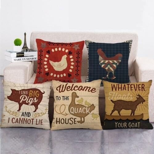 Wholesale 45cm*45cm Geometric livestock pattern Linen/Cotton Throw Pillow Covers Couch Cushion Cover Home Decor Pillowcase