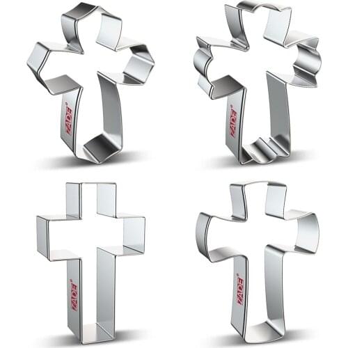 ZADE Easter Cookie Cutter for Biscuit Baking Fancy Holy Cross Cookie Cutter - Stainless Steel