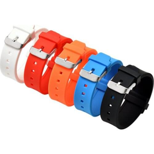 16mm 18mm 20mm 22mm 24mm 26mm 28mm Color Silicone Strap Universal Sports Waterproof Smart Watch Band for Samsung Huawei