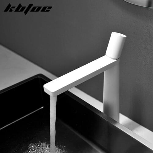 Basin faucet white hot and cold faucet bathroom personality above counter basin faucet creative bathroom sink faucet