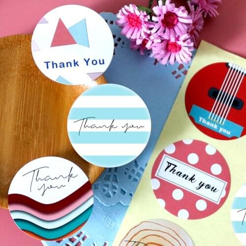 Thank You Geometry Design Sealing Sticker 60/120pcs Gift Decorations Labels Scrapbooking Handmade Card Stationery Sticker Seal