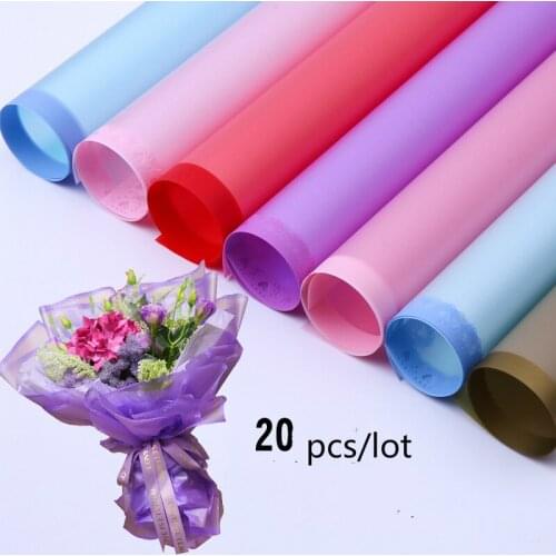20Pcs/Lot Love Border Flower Wrapping Paper Translucent Wrapping Paper Bouquet Florist Supplies Gift Wrapping Materials